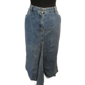 Plus size 18W Vintage Denim Midi Skirt Western Inc International boho A Line